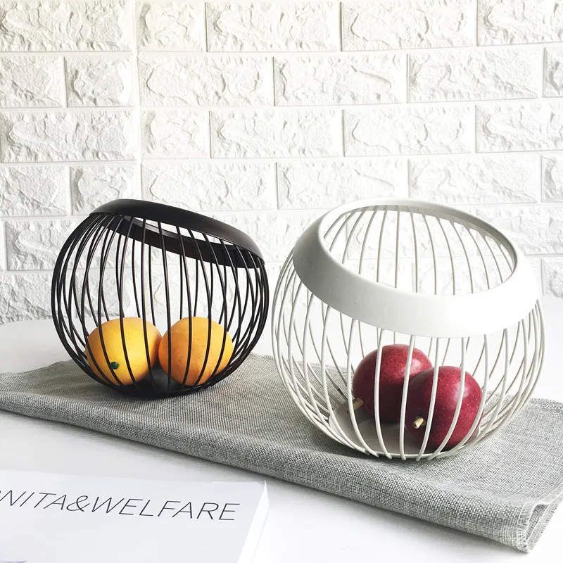 Железная корзина для фруктов круглая пустая Скандинавская Современная