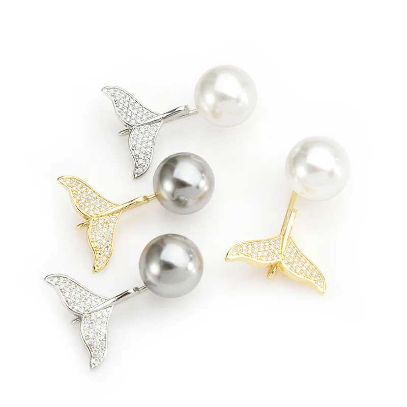 Анти блики хвост дельфина жемчуг Простой брошь с застежкой дикий темная Пряжка