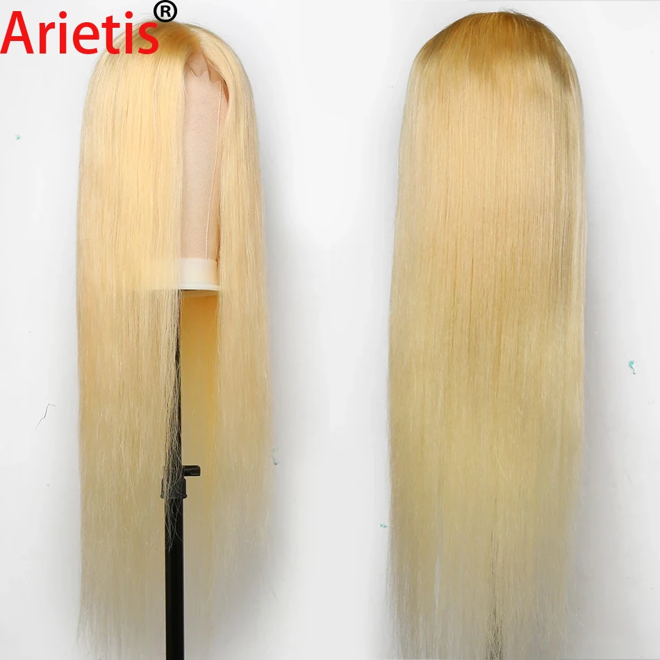 

Arietis 150% Density 613 100% Remy 18"-26" Malaysian 4X4 Blonde Color Straight Lace Closure Human Hair Wig For White Women