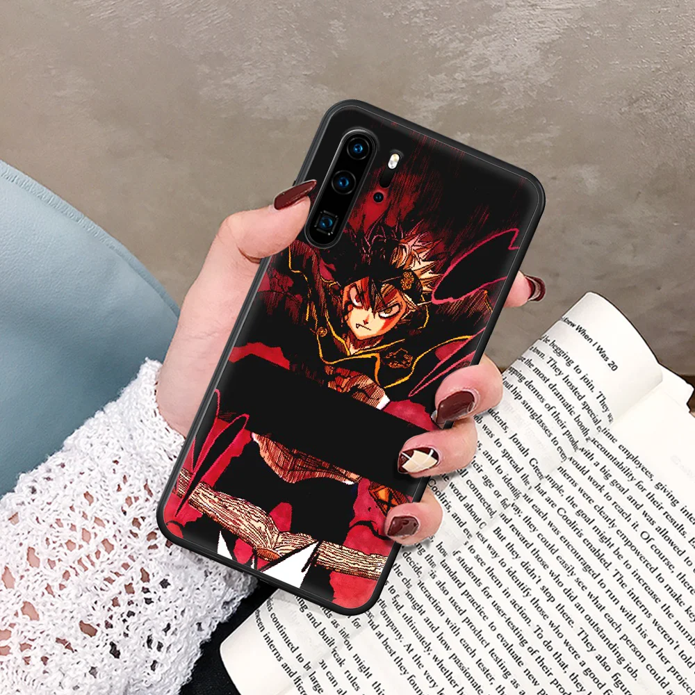 

Black Clover Anime Phone Case For Huawei P Mate Smart 10 20 30 40 Lite Z 2019 Pro black Bumper Fashion Etui Pretty Cell Luxury