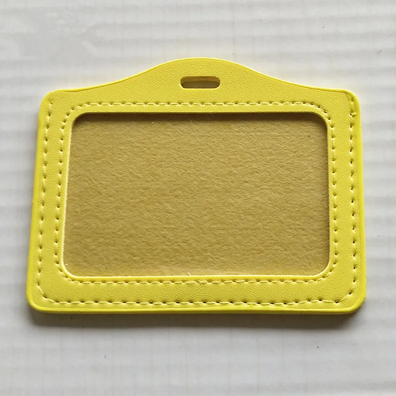 Yellow Женский и мужской PU держатель для карт, значки и аксессуары для больниц, медсестер, школы, входная защита для карт и нагрудных карт, поперечный стиль - Цвет: Yellow