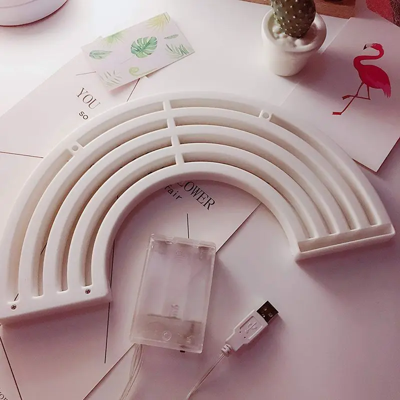 Милый Радужный неоновый знак светодиодный светильник/лампа для декора общежития