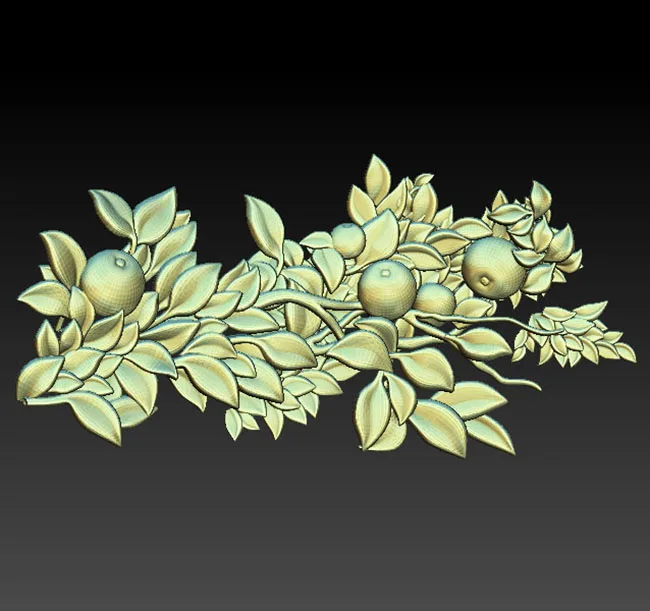 3D модель веток и листьев Apple рельеф для резной фигуры с ЧПУ скульптурный станок в