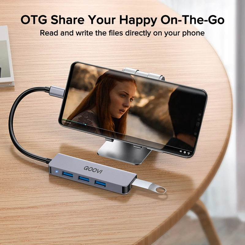 QOOVI USB C концентратор 4 в 1 Тип к 3 0 адаптер док-станция для Macbook Pro iPad Air HUAWEI Mate 40 30 USB-C