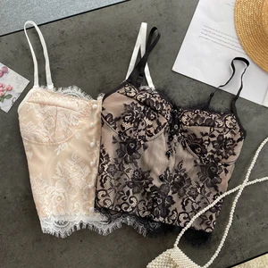 Женский кружевной топ без рукавов для танцев и выступлений в ночном клубе