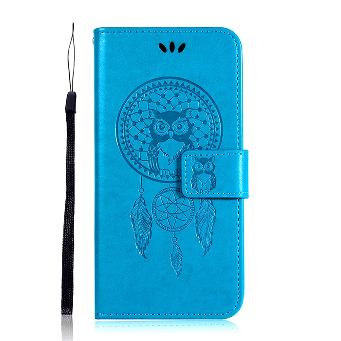 blue Сова Pattern чехол для SONY Xperia 1 10 плюс L3 L2 L1 XA XA1 XA2 ультра XZ3 XZ2 XZ1 компактный XZ2 Премиум кожаный чехол бумажник чехол - Цвет: blue