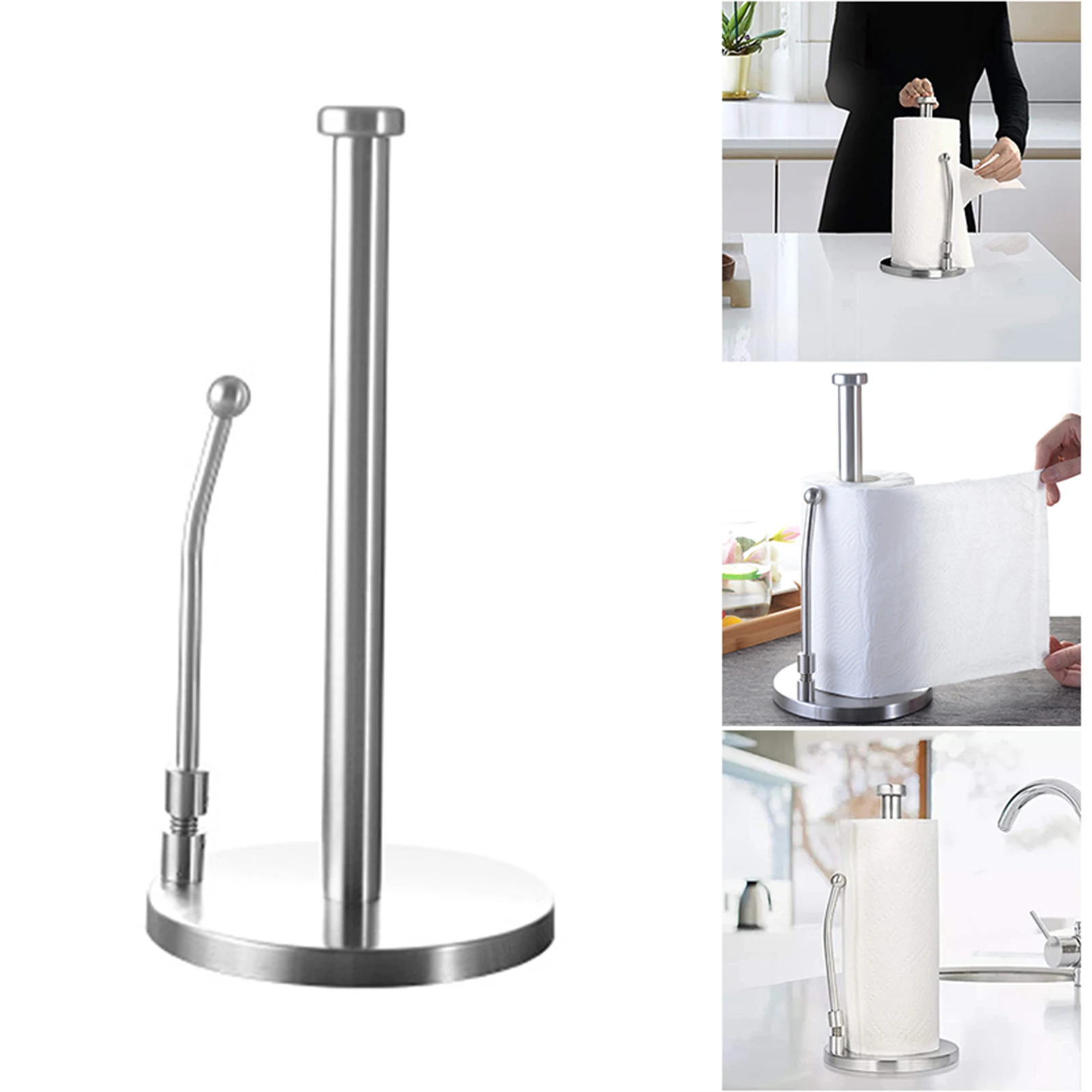 

Paper Towel Holder Stainless Steel Standing Paper Towel Organizer Roll Dispenser for Kitchen Countertop Home TB Sale