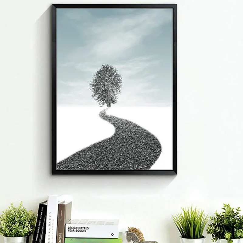 Скандинавское украшение для дома минималистичные черно-белые листья пальмы