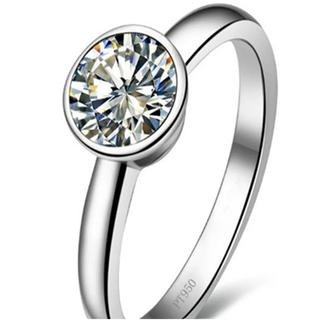 Тестовое положительное твердое кольцо из белого золота Фирменное Качество 14k 0.5CT