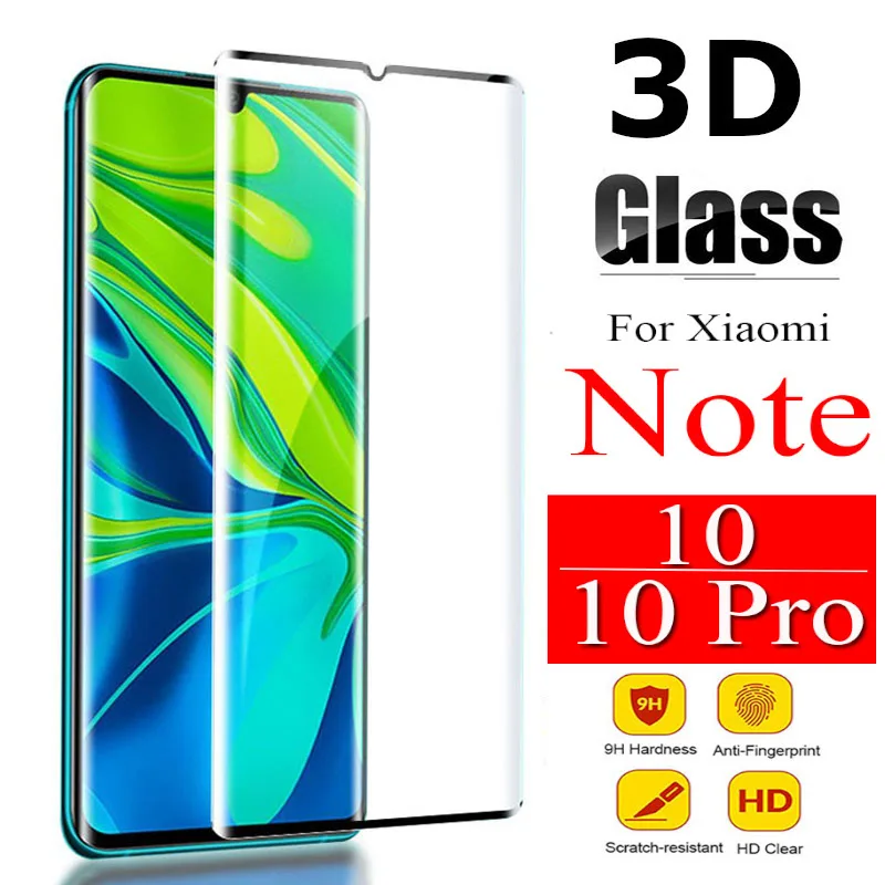 Изогнутое 3d стекло для Xiaomi Mi Note 10 Pro CC9 закаленное с полным покрытием Защита экрана
