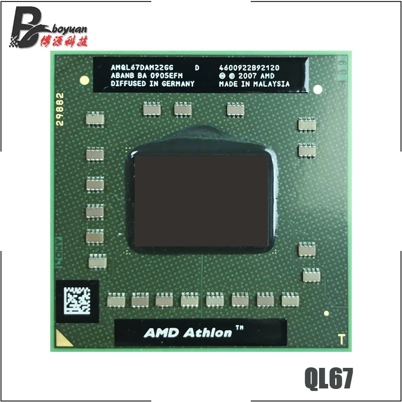 AMD Athlon 64X2 QL-67 QL 67 QL67 2,2 ГГц двухъядерный процессор с двойной резьбой AMQL67DAM22GG разъем S1