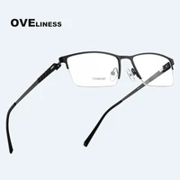 fashion square glasses frame men myopia optical mens eyeglasses frames 2021 prescription glasses titanium alloy half eyewear