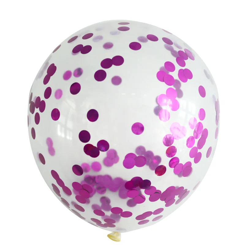 Фиолетовый 6 шт. 12 дюймов прозрачные латексные воздушный шар из фольги конфетти Прозрачные Шары с днем рождения Globos Baby Shower Свадебные украшения - Цвет: Фиолетовый