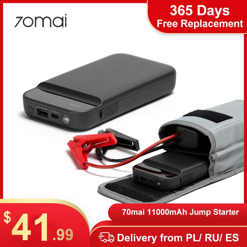 70mai стартер для автомобиля Power Bank 12V 600A зарядное устройство портативное