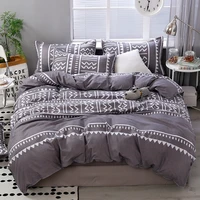 symbol bedding set simple duvet cover grey color quilt cover single queen king size creative bedclothes 3pcs