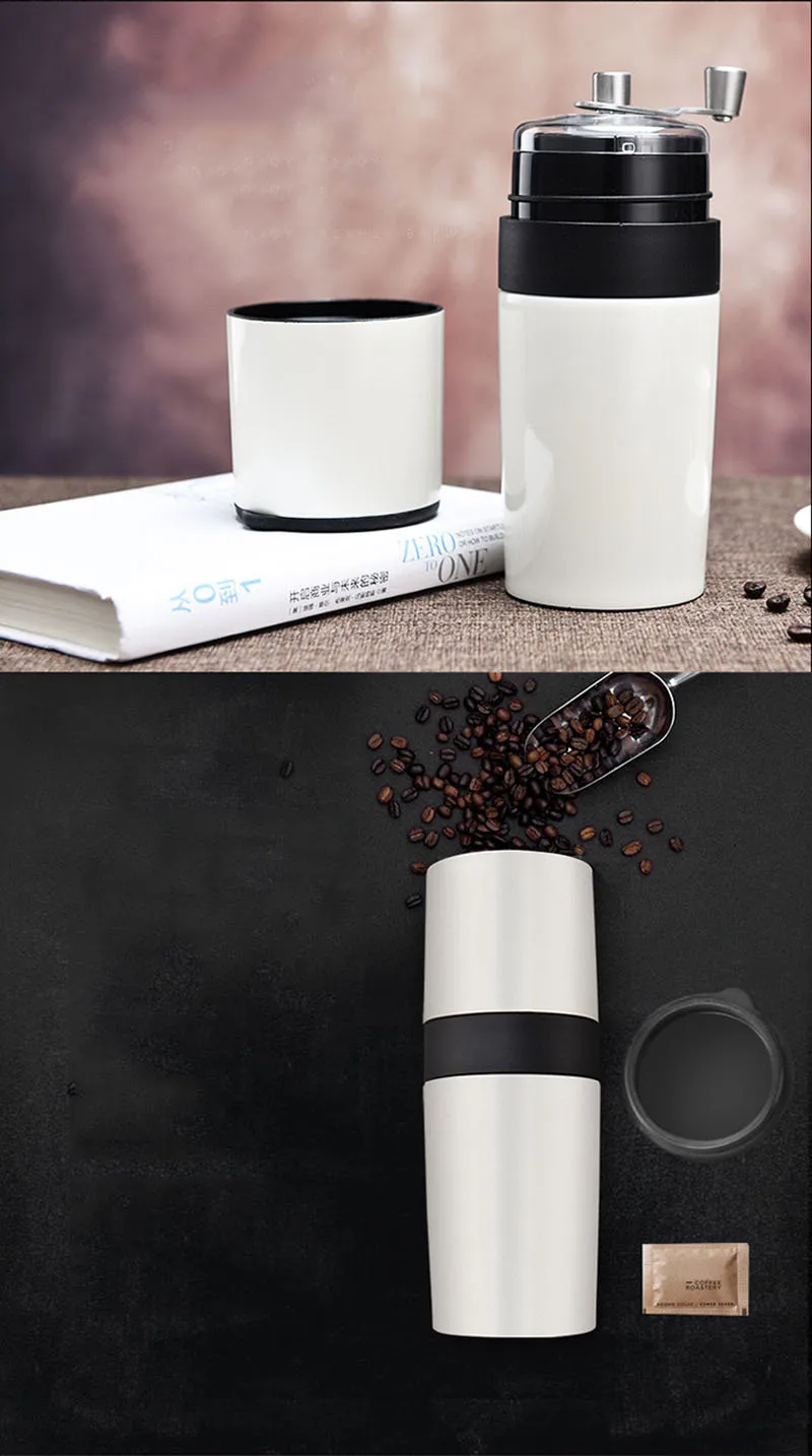 売却 Hmt 400ミリリットル多機能コーヒーカップとグラインダー手豆グラインダーセット家庭用小型手動コーヒー研削盤