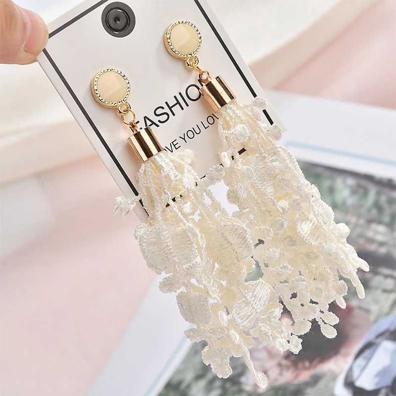 Кружевные кисточки с бахромой серьги ручной работы сделай сам украшения для ушей