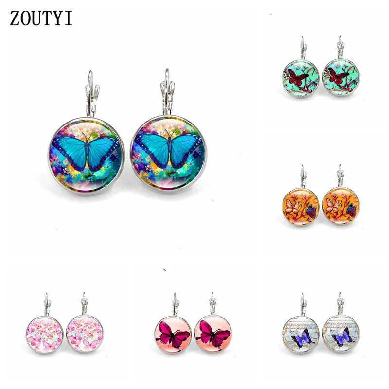2019/Новые гламурные цветные с изображением бабочки выпуклые стеклянные