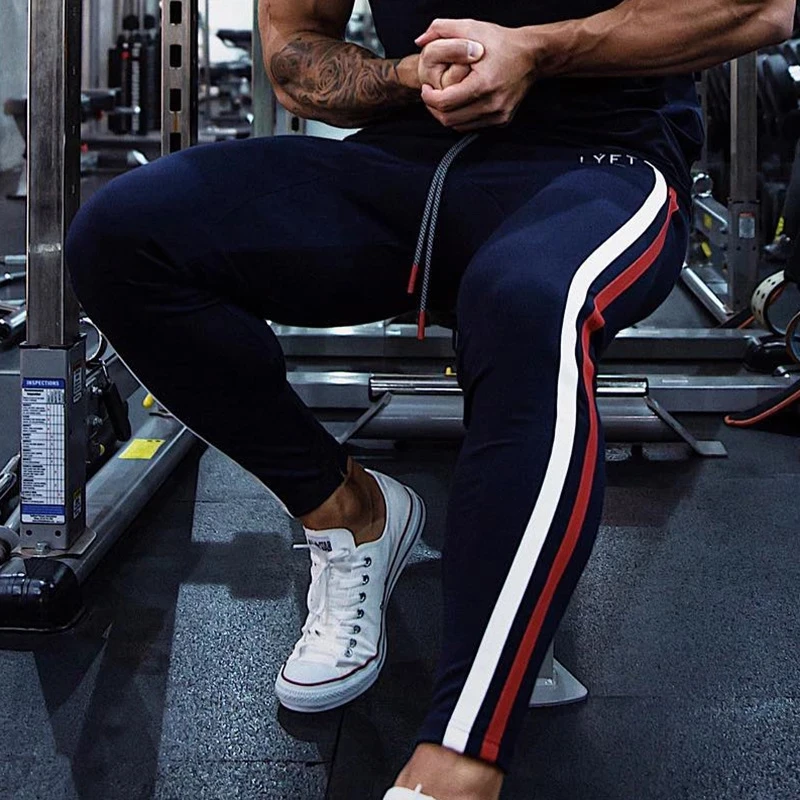 Штаны мужские спортивные с полосками по бокам хлопок повседневные модные
