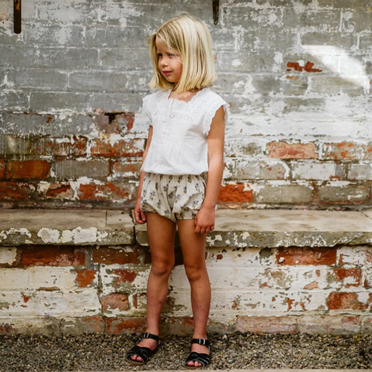 Шорты LCC для маленьких девочек брендовые шаровары из хлопка и льна с оборками