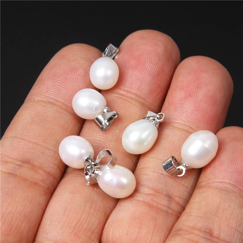 10 шт./лот 8*9 мм подвеска из натурального пресноводного жемчуга для женщин белые