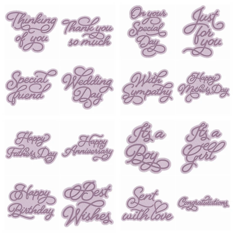 Микс Счастливого Рождества с наилучшими пожеланиями буквы металлические штампы