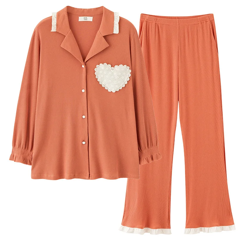 

Modal Pajamas Spring and Autumn Women's Long Sleeve New Fashion Korean Pajamas Cardigan Homewear Loose Casual Cotton Silk Set