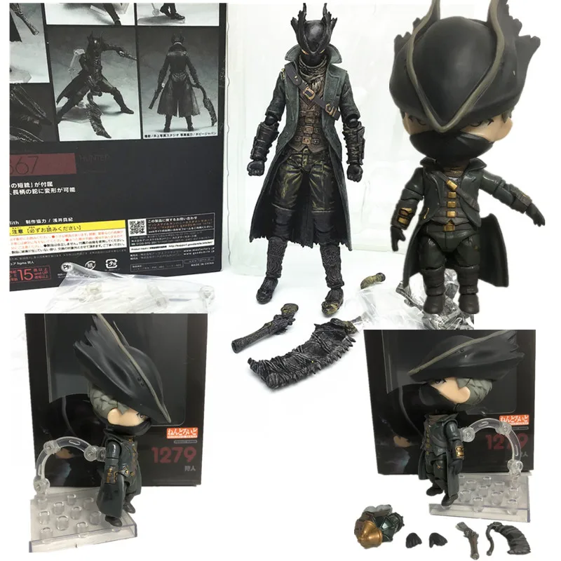 

10cm Q version 1279# Bloodborne Figure The Old Hunter Sickle Hunter 368 Bloodborne Action Figure For Kids