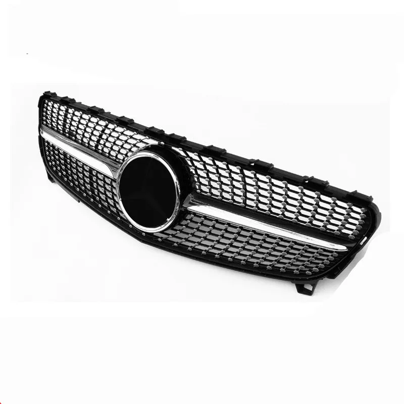 

Modified masonry starry ABS bright black and silver Racing Grills, Fit For Mercedes-Benz A-Class W176 A180 A220 Sports Edition