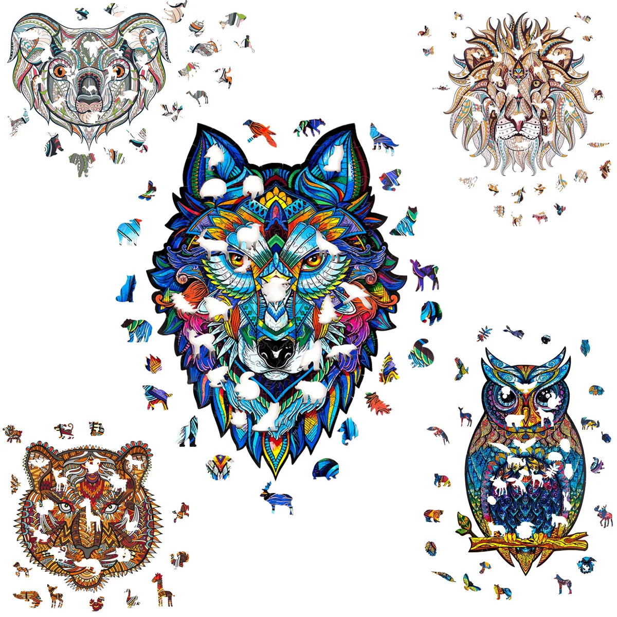 

DIY Puzzle Waterproof Animal Sticker for Kids Room Baby Room Decoration Decal Wall Stickers Horrible Wall Sticker