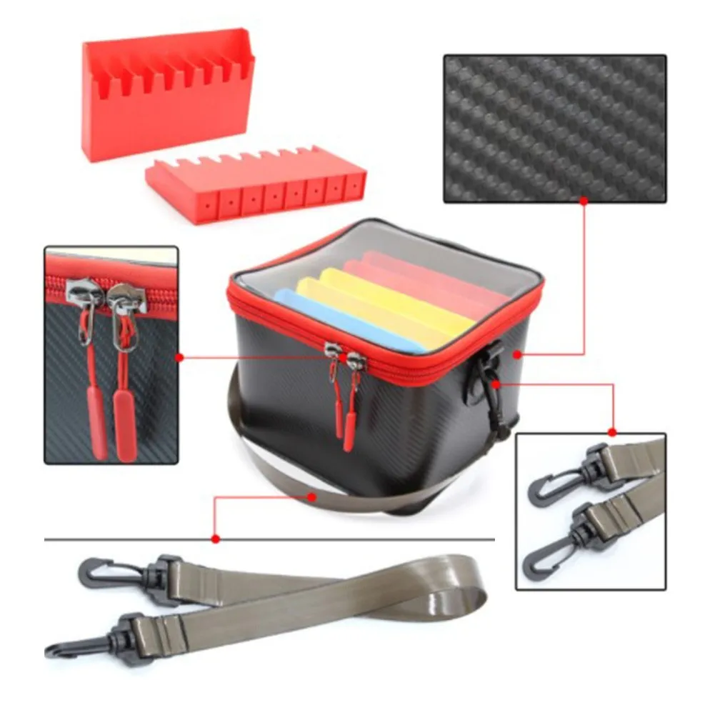

48 Slot EVA Bucket 6x Insert Box Fishing Lure Storage Bucket Boat EVA Saltwater