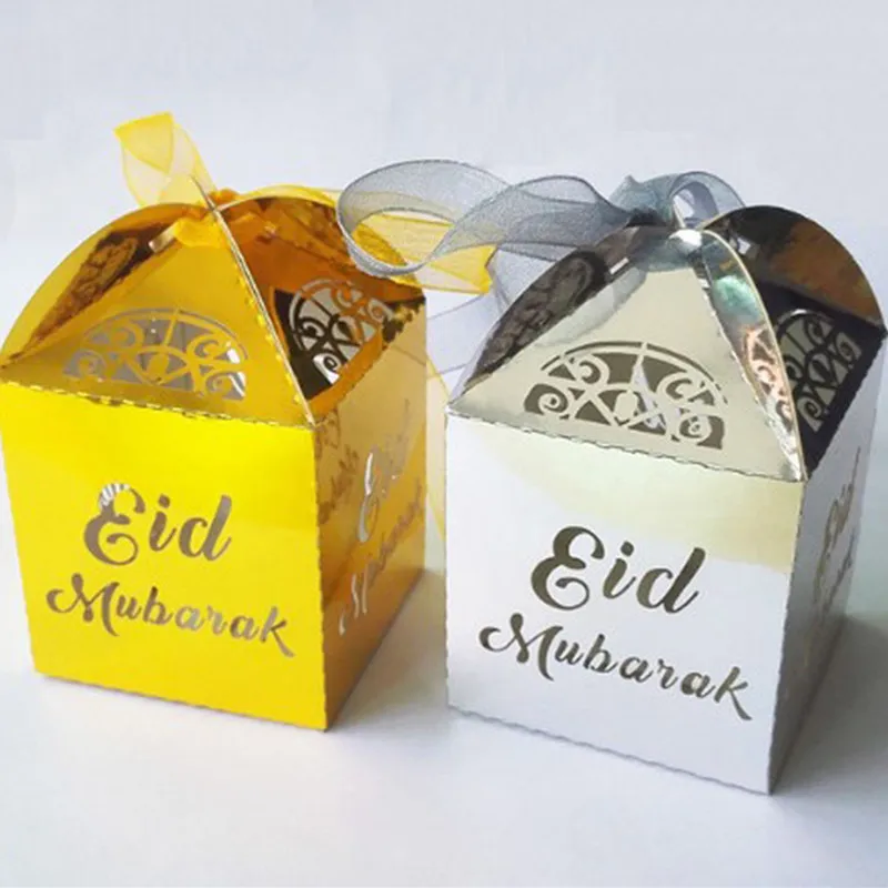 10 шт. Eid Мубарак конфета драги коробка для подарков Рамадан Карим Подарочная