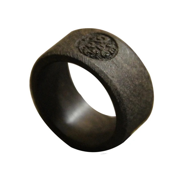 

Shangjue Hand-Made Xiangyun Micro Frosted Texture Original Ebony Ring Wooden Ring Male and Female Friends Couple Gift