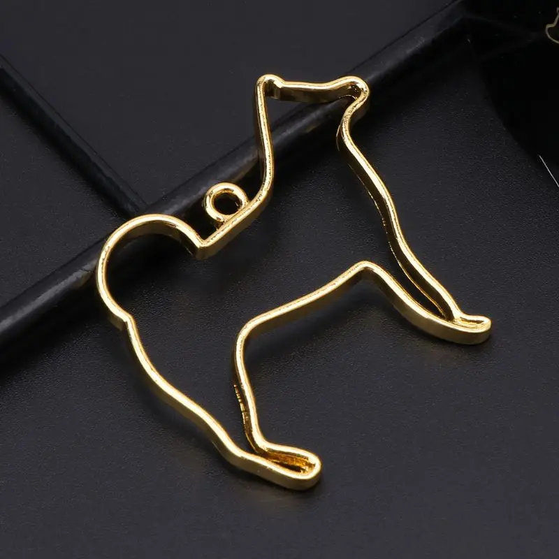 

5 Pcs/set Dog Animal Styling Crystal Epoxy Glue UV Resin Metal Border Color Retaining DIY Jewelry Making Frame jewelry making