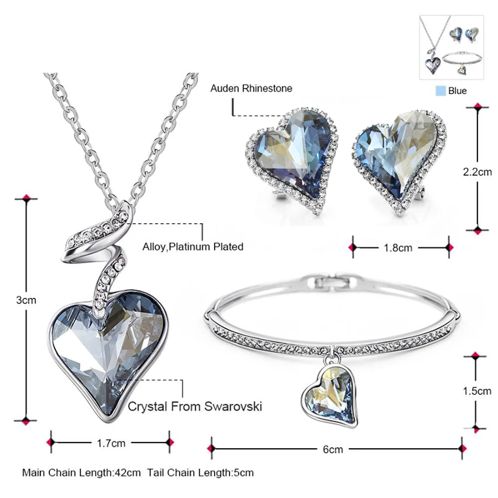 Комплект ювелирных изделий Neoglory с австрийскими кристаллами Стразы Свадебный