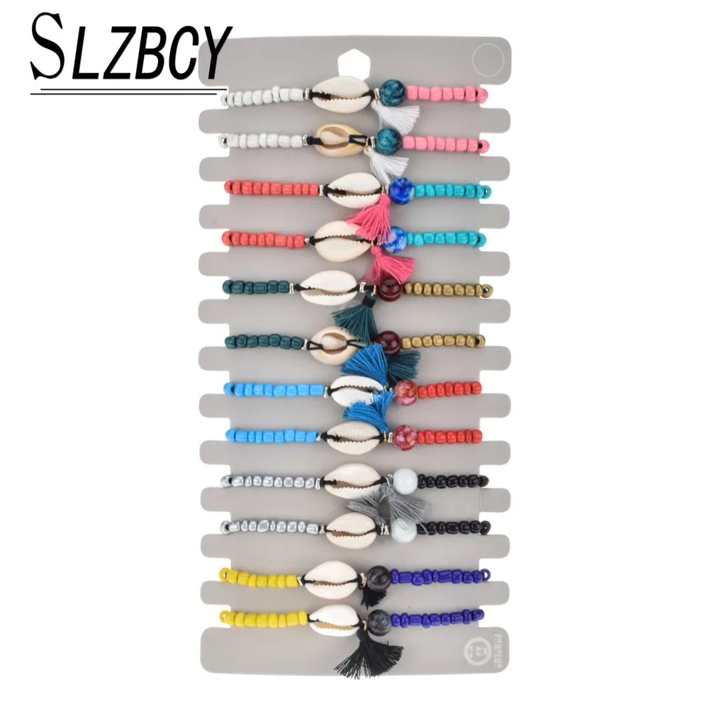 Богемные женские 12 шт./компл. из натурального камня в виде ракушки очаровательные