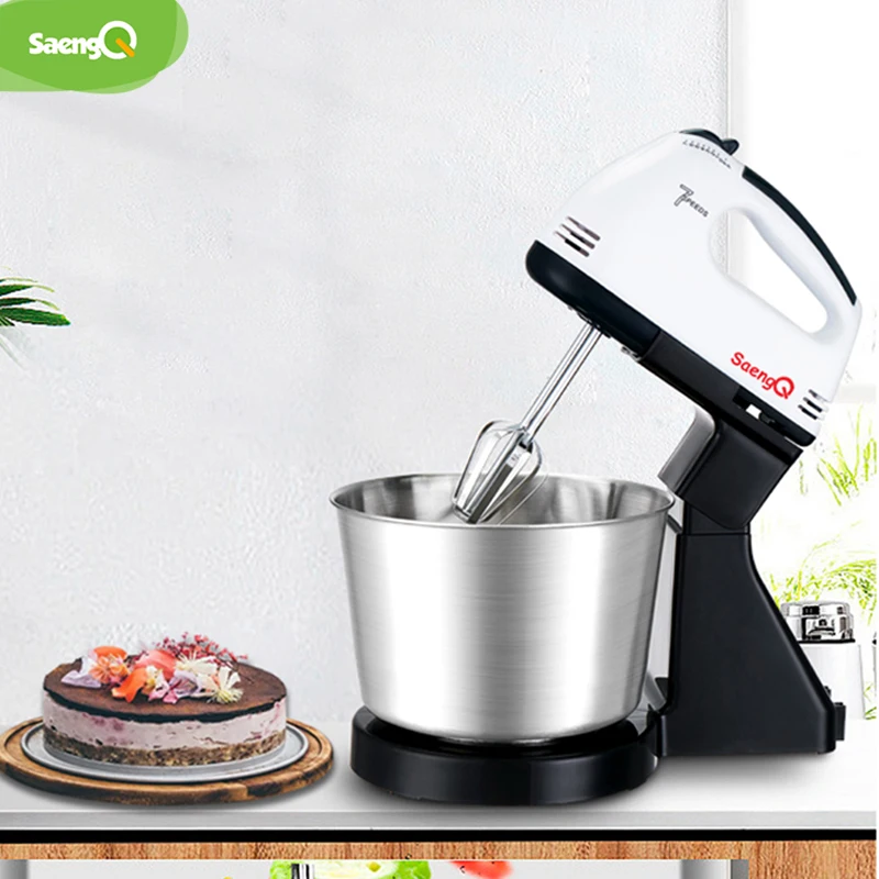 saengq electric food mixer 7 speed table stand cake dough mixer handheld egg beater blender baking whipping cream machine free global shipping