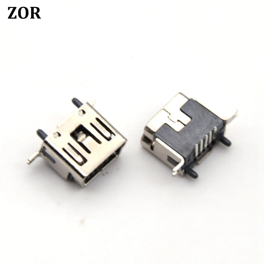 50 шт. 5-контактный гнездовой разъем Mini USB Type-B DIP с вертикальными ножками коннектор