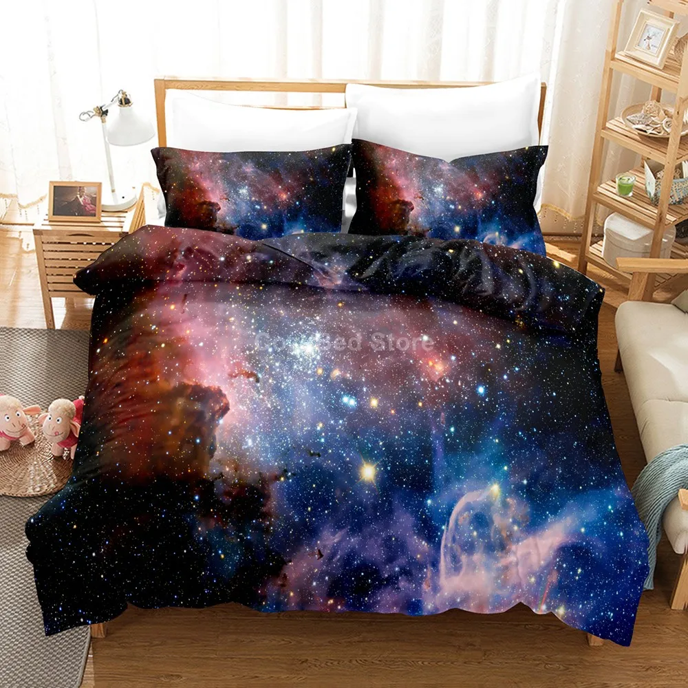 

Комплект постельного белья Galaxy молочного цвета, Комплект постельного белья со звездами, пододеяльником, роскошное постельное белье, двуспа...