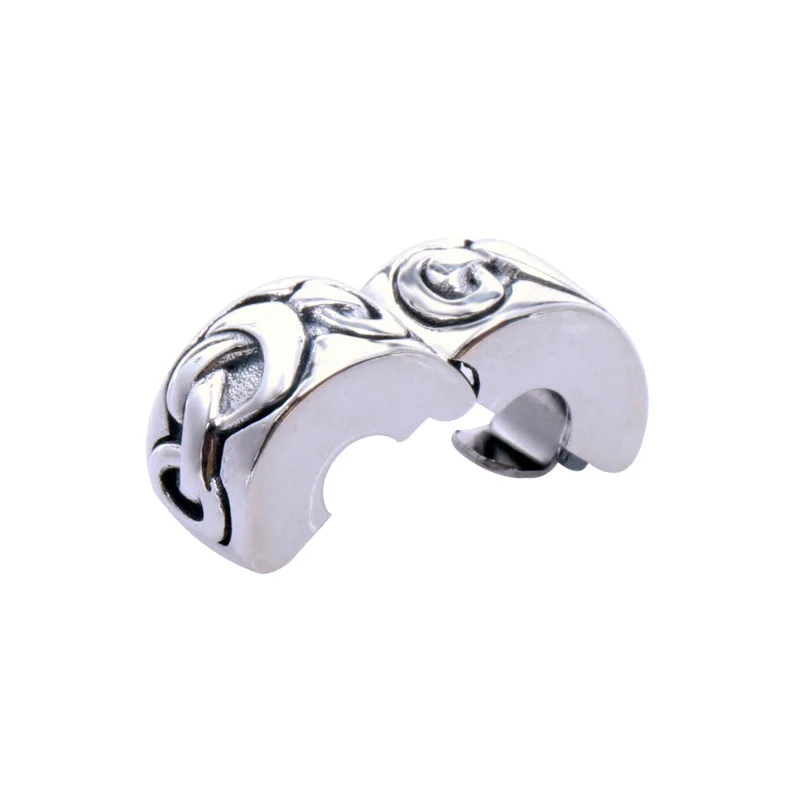 

DoDoFly Authentic S925 Silver Positioning Buckle Heart Interweaving Clip Beads Fit Original Bracelet Pendant DIY Jewelry Charms