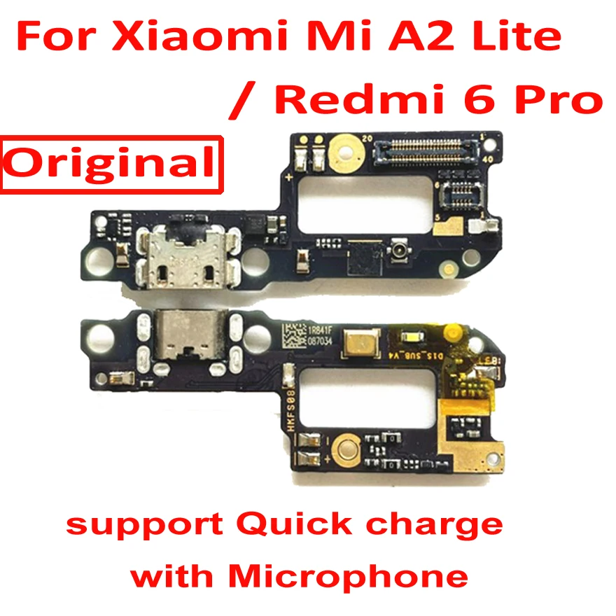 Оригинал для Xiaomi Mi A2 Lite Redmi 6 Pro 4 4A 4X Микрофон Micro USB зарядная плата Порт соединитель