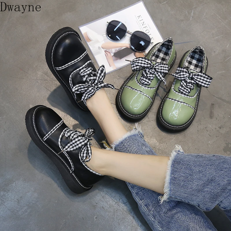 

Japanese soft sister retro small shoes women wild thick bottom Harajuku College wind students flat big single shoes