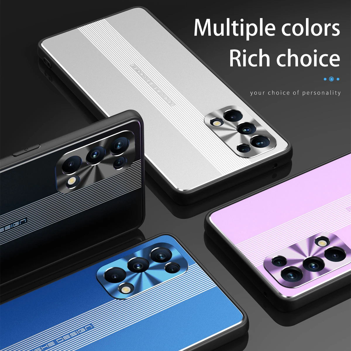 

Металлический чехол мобильный телефон для OPPO Reno 5 Pro Plus, комбинация металлической задней пластины и мягкой боковой крышки из ТПУ со стерео кр...