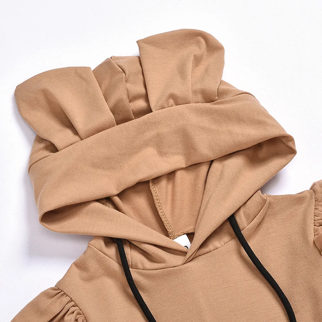 Одежда для маленьких девочек новорожденных с капюшоном и длинными рукавами