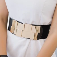 high quality female wide belt waistband multicolor square buckle dress decorative belt womens slim elastic belt bigsweety