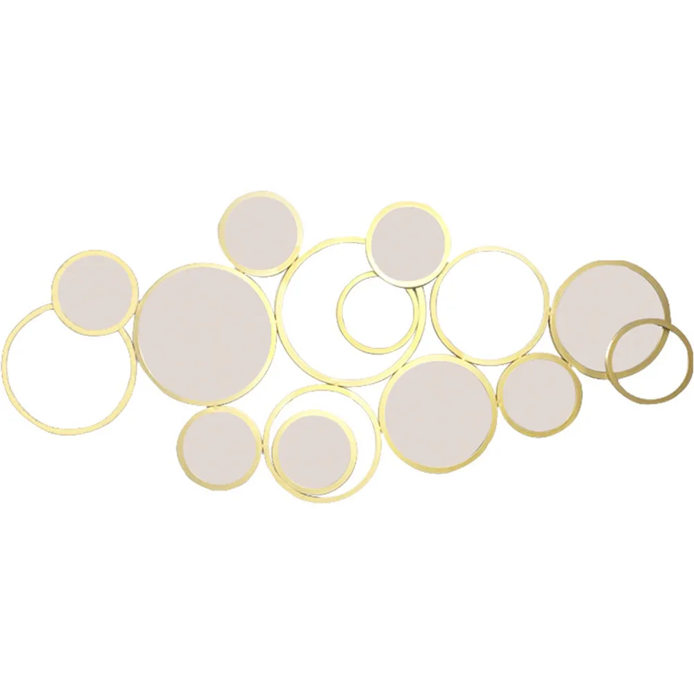 

Metal Shape Round Mirror Decoration Wall Hanging Living Room Restaurant Bar Decoration Iron Frame Mirror Hanging Model House