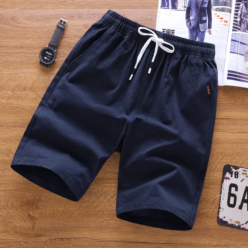 

Men Casual Shorts Popular Summer Board Shorts Men Solid Breathable Elastic Waist Fashion Male Pant Casuais Homens Big Size M-4XL