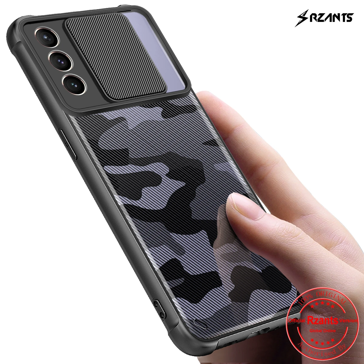 

Rzants For Samsung Galaxy S21 S21 Plus S21 Ultra Phone Case Soft [Camouflage Lens] ProtectionSlim Clear Double Casing
