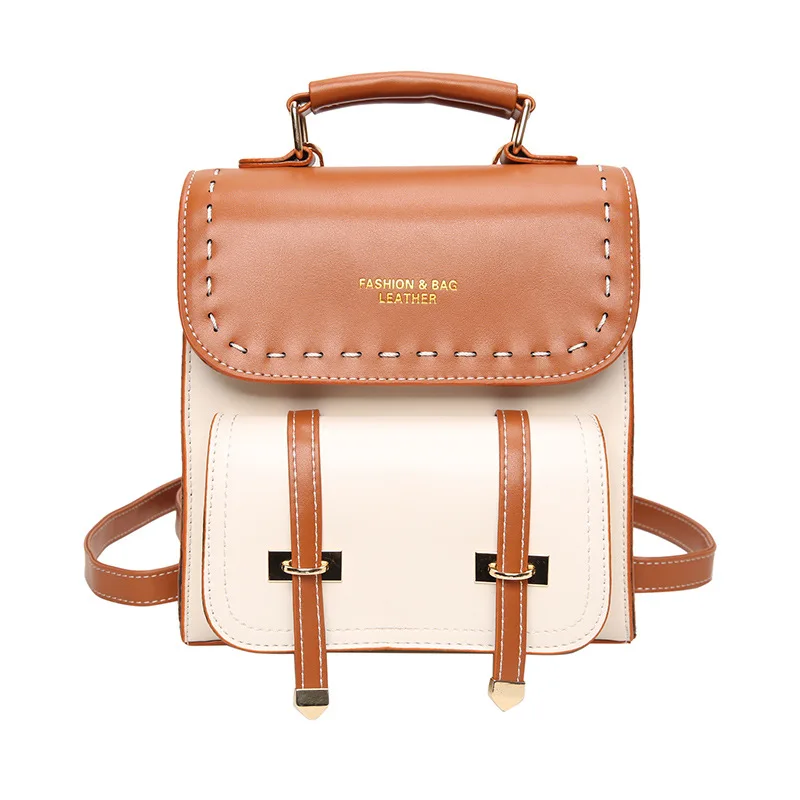 

2021 Three-hand Stiletto One-shoulder Bag British Leather Student Minimalist Bag Retro Backpack