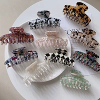 2021 korean new hair claw barrettes for women fashion girl colorful acetate geometric headwear hair accessories crab hair clip